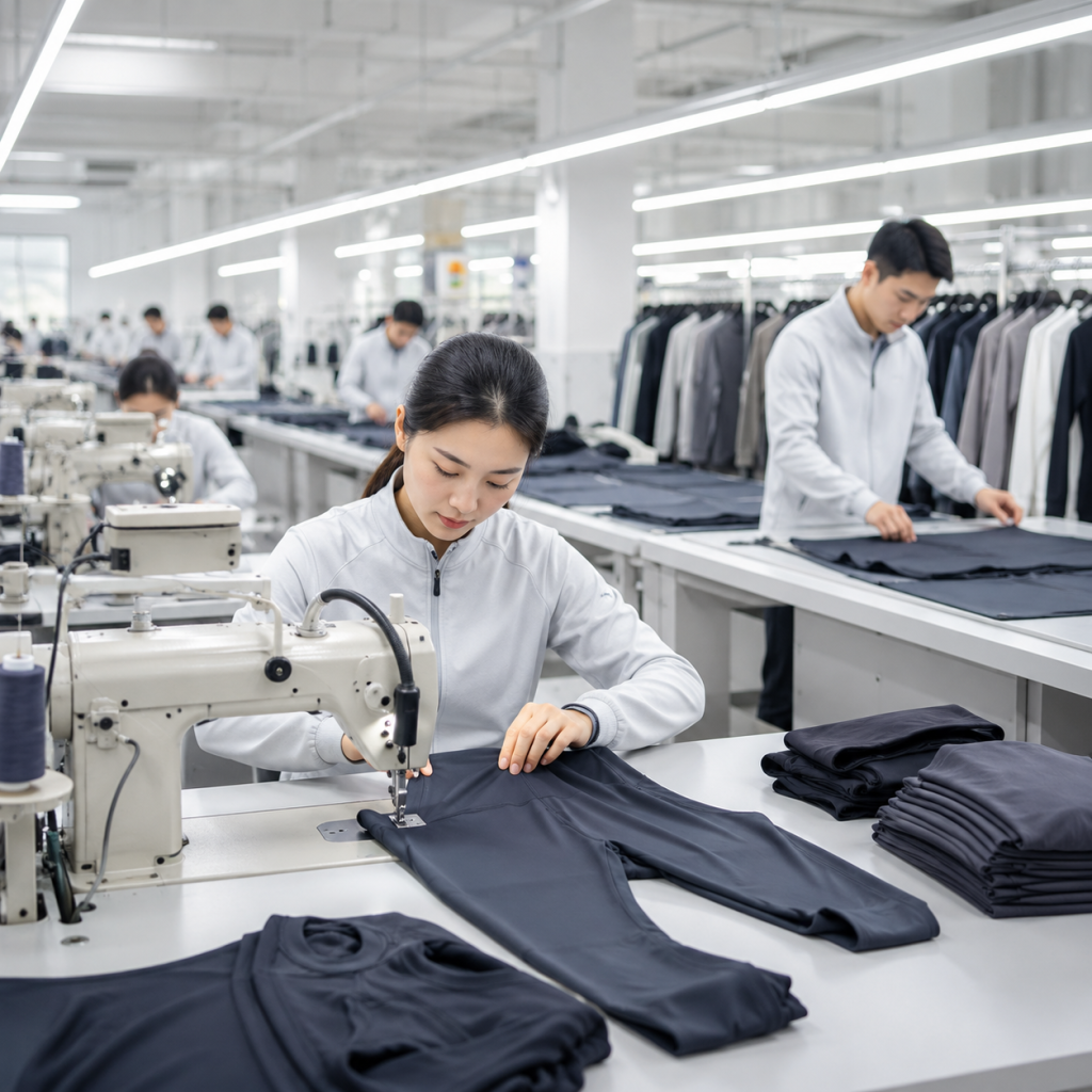 bike shorts manufacturer bulk production QC at HF Garments